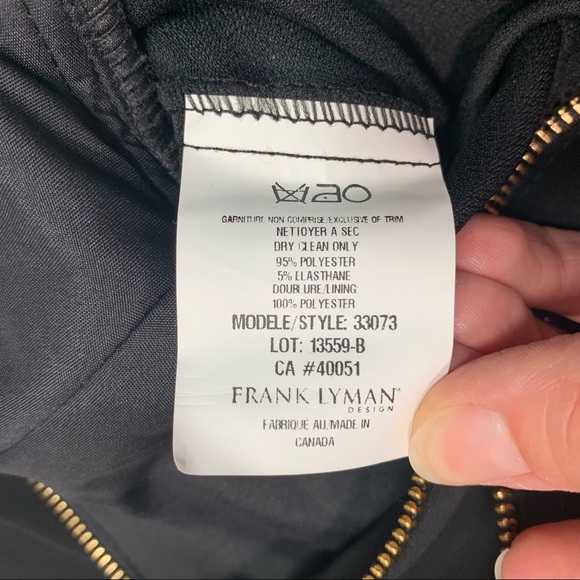 FRANK LYMAN black zipper trim blazer jacket - Picture 4 of 6